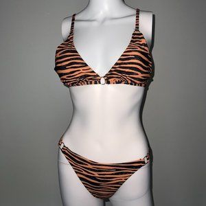 tiger pattern bikini set